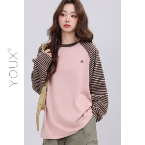YOUXIANG | Áo Thun Tay Raglan Màu Đối Chọi Dễ Dàng