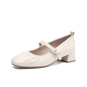 DUSTO | French Style Mary Jane Womens Shoes Coarse Heel Low Cut