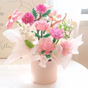 Sunflower Eternal Puzzle Flower Bouquet Assembly Toy Girls Gift Valentines Day Office Decoration Magnetic Tile Building Blocks