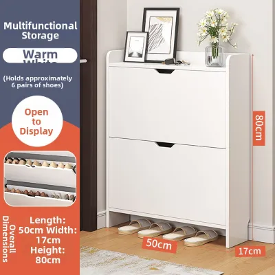 Minimalist Slim Door Entry Large Capacity Flip Top Shoe Organizer Cabinet