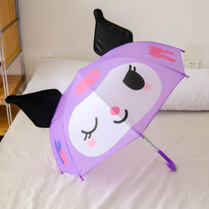 Childrens Mini Rain Umbrella Cartoon Princess Ear Design Cute Toy Umbrella for Toddlers Kindergarten Girls Stainless Steel Pole