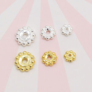 ลูกปัดห่วงแขน DIY แฮนด์เมด S925 เงินแท้ ลูกปัดกระดูกไหปลาร้า ลูกปัดกลม แผ่นรองดอกไม้ อุปกรณ์ทำเครื่องประดับ เครื่องประดับแฟชั่น