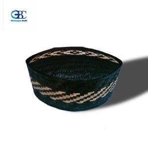 gintangancraf Songkok kopyah Peci unik anyaman bambu motif Baru hitam polos peci rotan