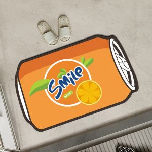 Cola Can Shaped Bathroom Mat Silicon Dendroid Absorbent Anti Slip Door Mat Trendy Carpet for Home Use Simple Modern Style