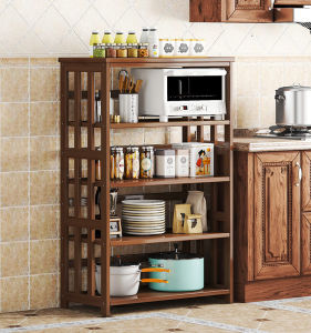 Modern Minimalist Kitchen Microwave Stand Non-Real Wood Floor Cabinet Living Room Multi-Layer Cup Storage Rack Kitchen Shelf