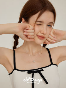 Baroque Pearl S925 Sterling Silver Necklace  out Fashionable Korean Style Sweater Chain Layering Jewelry for Girls