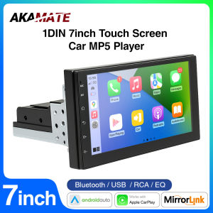 1Din Car Radio Wireless CarPlay Android Auto Bluetooth EQ FM USB Stereo Multimedia Player 7Inch IPS Touch Screen MP5 2Din