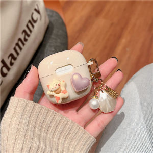 Disney QS15 Bluetooth Earphone Case Cream White Protective Cover Cute Cat Design Cartoon Creative Headset Storage Box Apple Compatible