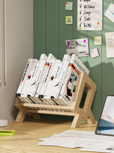 Simple Solid Wood Bookshelf & Desktop Standable Children's Book Storage Rack Wall-Mounted Mobile Home Organization Utility Shelf