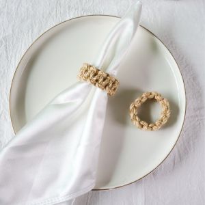 6/12 Pcs Napkin Rings Natural Burlap Table Decor Fall Farmhouse Napkin Rings for Thanksgiving Christmas Wedding  Party