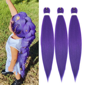 Long Purple Braiding Hair Pre Stretched Synthetic Braiding Hair for Braids Extensions for Stage Party Halloween Costume Cosplay