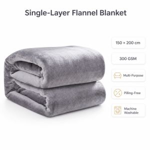 Soft Multi-Use Flannel Throw Blanket Gray Lightweight Bed Sheet Home Sofa Cover Travel Adult Blankets 59*79inch Drop Shipping