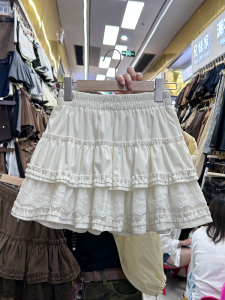 French Ballet Style Lace Splicing Cake Skirt Spring Autumn New Sweet Matchable Fluffy Half Skirt Women 364C Standard Fit