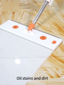 PMOP Mop with Squeezer Self Wash White and Orange Sleek Magic mop Deep Cleaning Map Floor Cleaning