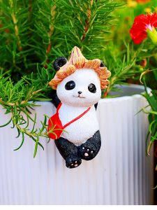 ต้นไม้ลายการ์ตูนแพนด้าสุดน่ารักสำหรับสวนกลางแจ้ง อุปกรณ์ตกแต่งสวนกลางแจ้ง วัสดุโพลีเอสเตอร์ สไตล์วิถีชนบท