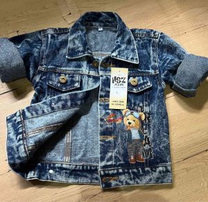 jaket jeans sablon panda jaket denim anak usia 1-12 tahun jaket kasual anak