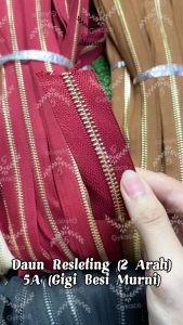Asesoris Tas Daun Resleting (2 Arah) Besi Alloy No.5A BESI MURNI (163 Maroon) Emas Muda - IMPORT