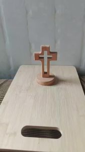 Cross Wood Crucifix Standing Jesus Wall Wooden Religious Christian Table Decoration Holy Church Religious Ornament Statue Gifts