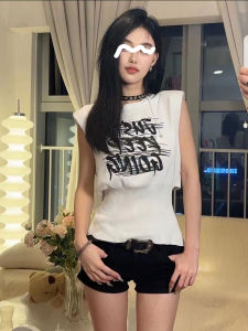 Áo Vest Không Tay Bằng Lụa Băng Dệt Kim Thời Trang Có Đệm Vai Áo Vest Hở Eo Gợi Cảm Cho Nữ Áo Vest Ngắn Mùa Hè