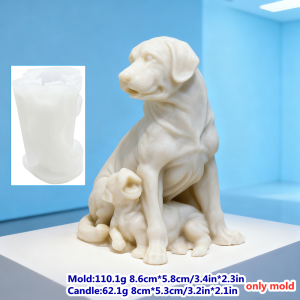 Personalized Mothers Day Gift 3D Dog Family Silicone Molds Labrador Puppy Clinging To Mother Candle Resin Craft Mold Home Decor