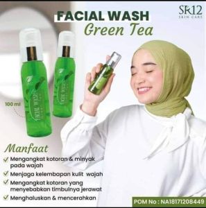 SABUN WAJAH GREEN TEA SR12 BPOM FACIAL WASH GREEN TEA SR12 MENGENCANGKAN MENCERAHKAN ATASI JERAWAT