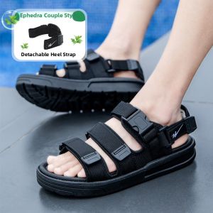 Double Star Mens Sandals 2025 New Sporty Summer Outdoor Driving Shoes Casual Soft Bottom Beach Shoes Breathable Slip-On