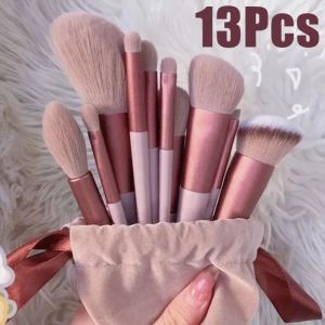 RVGCHC SHOP 13Pcs Soft Hair Makeup Brushes Set 5 Colors with Storage Bag Cosmetic Brush Women Make Up Beauty Tools