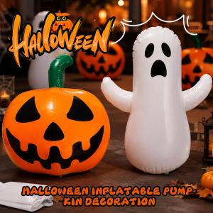 Halloween Pumpkin And Ghost Tumbler Inflatable Set Suitable for Patio Party Supplies Home Outdoor Horror Decorations