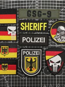 GSG-9 เยอรมัน Border Guard Unit 9 Magical Patch ยุทธวิธีแขน Badge Skull Head Emblem สําหรับผู้ชายและผู้หญิง Neutral