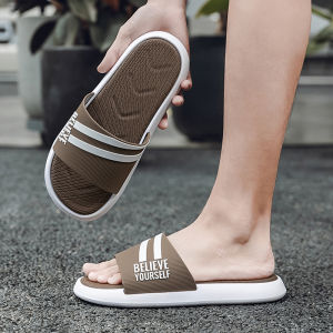 Mens Outdoor Slippers Blue Summer Fashion Soft Bottom Sporty Flat Foot Feeling Trendy Beach Sandals Breathable Solid Color
