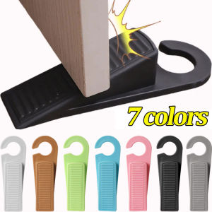 TPR Rubber Hook Door Stopper Reusable Shock Absorber Wedge Fixer Home Office Door Rear Bumper Anti-Collision Pad