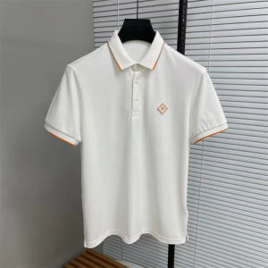 Spring/Summer New Breathable Polo Lapel Short Sleeve Business Pima Cotton T-shirt Accessible Luxury Men Casual Tops