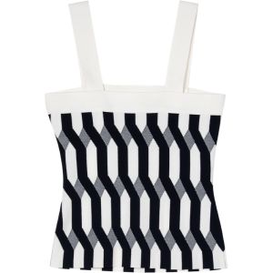 Embroidered Knitted Wide Strap Camisole Top