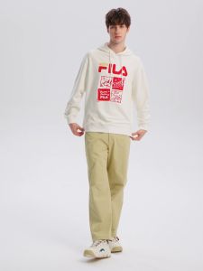 [CNY COLLECTION] FILA CORE WHITE LINE ORIGINALE Mens Hooded Sweater in Red