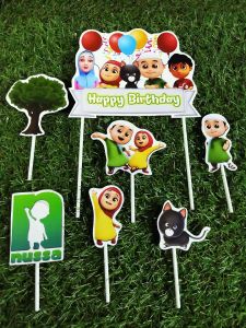 Topper cake Nussa & rara Happy birthday hiasan kue ulang tahun