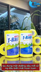 Combo 3 Cuộn Lớn - Khăn Lau Bếp Đa Năng Timi T-Rags Siêu Dai Tái Sử Dụng Sạch Cặn Bám (100 Miếng/Cuộn - 300 Miếng)
