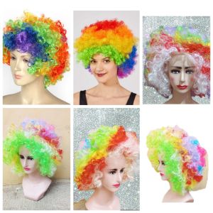 Wig Kribo Putih mengkilat/Wig Kribo Putih wanita pria kribo besar