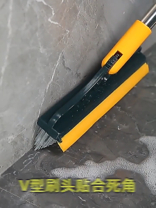 2 in 1 grout cleaning brush Long handle V-shaped brush. Clearance cleaning brush can rotate broom floor brush multi-fun