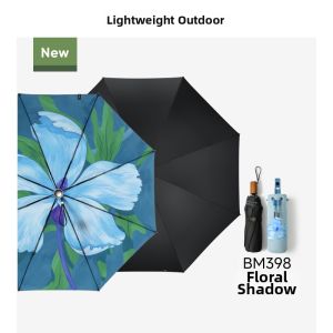 Beneunder | Large Flower Double Layer Sunscreen Umbrella BM398 Sunny Rain Dual Purpose Sunshade Umbrella Womens Black Glue UV Protection Three Fold Sun Umbrella