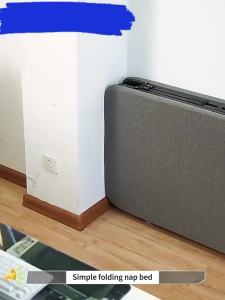 Single Folding Bed with Foam Matress Foldable Portable Lunch Bed Office Metal Bed With Wheels 60/70/80/90cm