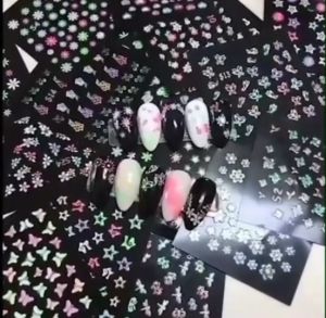 `G สติ๊กเกอร์ติดเล็บเรืองแสง 1 ชุด 24 ลาย` - สติ๊กเกอร์ ติดเล็บเรืองแสง 1 ชุด 24 ลาย