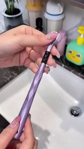 2Pcs/4Pcs Hot Sale Soft Bristle 3D Triple Head Toothbrush For Adults With Tongue Scraper Home Care Manual Brush