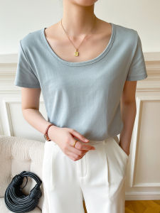 Slim Fit Pure Cotton Short Sleeve T-Shirts: A Guide to Acetate U-Neck & Cool Feeling Solid Color Tops