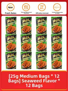 VFOODS MIX Crispy Strip 12 Pack Spicy Shrimp Strip Special Snack Retro Popular Thai Made Puffed Food Biscuit/Puffed