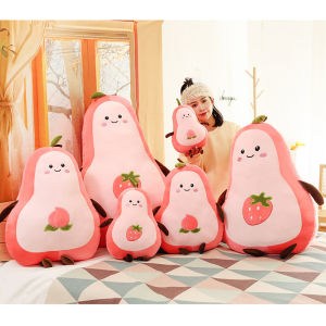 Lamuse Toys SHOP Avocado Bolster Doll Pink Cute Creative Peach doll strawberry Long Pillow Peach Plush Toy Cute Gift