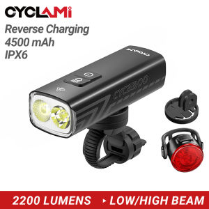2200 Lumens Bike Headlight Bicycle Flashlight Handlebar IPX6 MTB Road Highlight CYC2200 Front Lamp Light Aluminum Alloy CYCLAMI