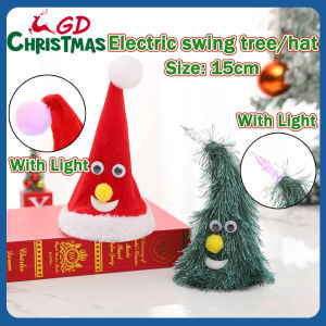 GD Christmas Dance and Light Christmas Tree Hat Decor Plush Doll Dancing Electric Stuffed Toys Xmas Gift For Kids