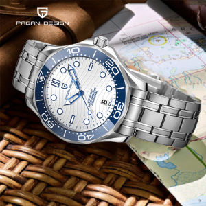 PAGANI DESIGN New Blue White Ceramic Bezel Men Luxury Mechanical Watch NH35 Automatic Bracelet Accessories 007 sapphire Watch