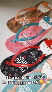 Sendal Jepit Ando Sunny Sandal Wanita Jepit Wedges 5cm Aneka Warna