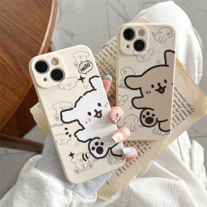 เคสโทรศัพท์ซิลิโคนลายสุนัขสีสันสดใสสไตล์เกาหลีสำหรับ iPhone 15 pro Max 14 plus 13 12 11 16 ป้องกันการตกหล่นสำหรับคู่รักผู้หญิง 8 7 8